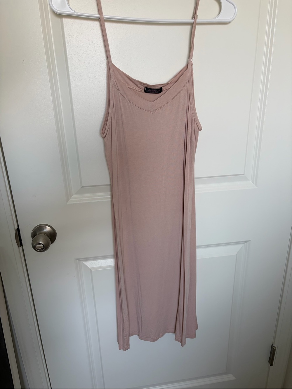 Lightweight Blush Slip Chemise with Spaghetti Straps